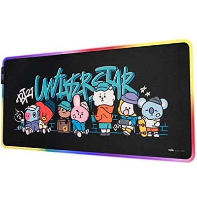 Grupo Erik Mousepad Mauspad LED BT21 RGB Mauspad XXL 14 LED-Licht-Modus mit rutschfestem Gummigrundfläche und USB-Kabel Mousepad XXL Gaming mauspad 900 x 400 x 40 mm BT21 Fanartikel BE ARMY! Grupo Erik Mousepad Mauspad LED BT21 RGB Mauspad XXL 14 LED-Licht-Modus mit rutschfestem Gummigrundfläche und USB-Kabel Mousepad XXL Gaming mauspad 900 x 400 x 40 mm BT21 Fanartikel BE ARMY!