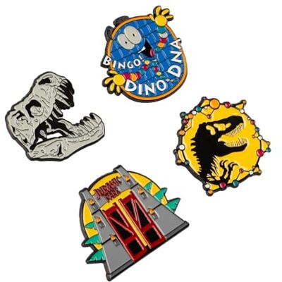 Grupo Erik Jurassic Park Broche Anstecker Pin Merch Broschen für Kleidung Set 4 Buttons Jurassic World Accessoires Fanartikel Grupo Erik Jurassic Park Broche Anstecker Pin Merch Broschen für Kleidung Set 4 Buttons Jurassic World Accessoires Fanartikel