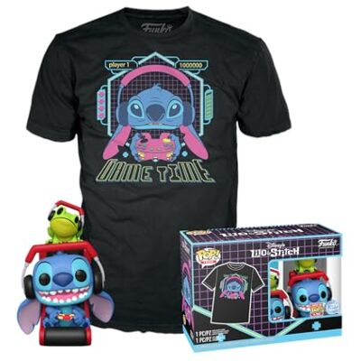 Funko POP! & Tee: L & S Gmr Stitch with Frog M Lilo and Stitch T-Shirt Kleidung mit Vinyl-Sammelfigur Geschenkidee Spielzeug und Kurzärmeliges Top Für Erwachsene Männer Funko POP! & Tee: L & S Gmr Stitch with Frog M Lilo and Stitch T-Shirt Kleidung mit Vinyl-Sammelfigur Geschenkidee Spielzeug und Kurzärmeliges Top Für Erwachsene Männer
