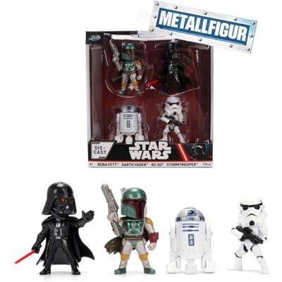 Jada Toys Star Wars Die-Cast Figuren 4er Set 2.5 Zoll, Darth Vader, Stormtrooper, R2-D2, Boba Fett Classic, 6,5 cm – Mehrfarbig Welle 1 Jada Toys Star Wars Die-Cast Figuren 4er Set 2.5 Zoll, Darth Vader, Stormtrooper, R2-D2, Boba Fett Classic, 6,5 cm – Mehrfarbig Welle 1