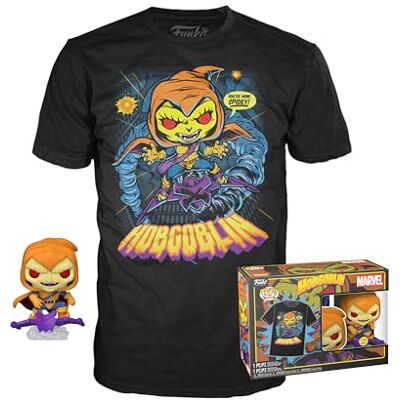 Funko POP! & Tee: Animated Spider-Man-Hobgoblin Leuchtet Im Dunkeln Spider-Man Hobgoblin T-Shirt Kleidung Mit Vinyl-Sammelfigur Geschenkidee Spielzeug Und Kurzärmeliges Top Männer Funko POP! & Tee: Animated Spider-Man-Hobgoblin Leuchtet Im Dunkeln Spider-Man Hobgoblin T-Shirt Kleidung Mit Vinyl-Sammelfigur Geschenkidee Spielzeug Und Kurzärmeliges Top Männer