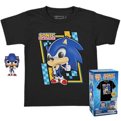 Funko Pocket POP! & Tee: Sonic Für Kinder Beflockt Sonic The Hedgehog T-Shirt Kleidung Mit Vinyl-Minifigur Zum Sammeln Geschenkidee Spielzeug Und Kurzärmeliges Top Für Erwachsene Männer Funko Pocket POP! & Tee: Sonic Für Kinder Beflockt Sonic The Hedgehog T-Shirt Kleidung Mit Vinyl-Minifigur Zum Sammeln Geschenkidee Spielzeug Und Kurzärmeliges Top Für Erwachsene Männer