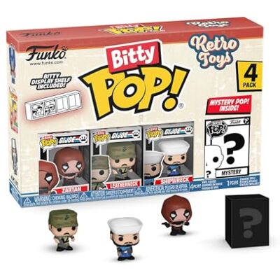 POP Funko Bitty ! 4 Pack: GI Joe Zartan,Leatherneck,Shipwreck & More Offizielles Action/Adventure Merch Winzige Mini Figuren mit Display Regal Tortendeko, Mitgebsel und Wichtelgeschenk POP Funko Bitty ! 4 Pack: GI Joe Zartan,Leatherneck,Shipwreck & More Offizielles Action/Adventure Merch Winzige Mini Figuren mit Display Regal Tortendeko, Mitgebsel und Wichtelgeschenk