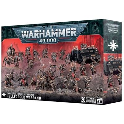 Games Workshop Gaming Workshop – Warhammer 40.000 – Chaos Space Marines: Battleforce – Hellforged Warband, Schwarz, Rot, Metallic Games Workshop Gaming Workshop – Warhammer 40.000 – Chaos Space Marines: Battleforce – Hellforged Warband, Schwarz, Rot, Metallic