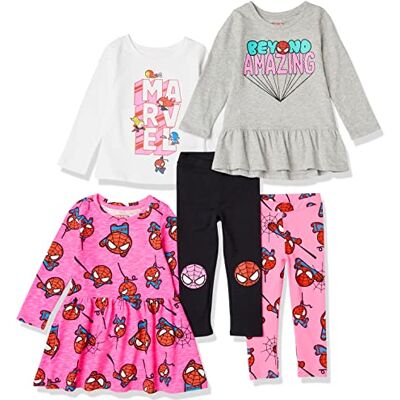 Amazon Disney Marvel Star Wars Frozen Princess Mädchen Outfit-Sets zum Kombinieren, 5er-Pack, Marvel Spider-Man, 2 Jahre Amazon Disney Marvel Star Wars Frozen Princess Mädchen Outfit-Sets zum Kombinieren, 5er-Pack, Marvel Spider-Man, 2 Jahre