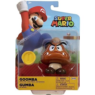 Jakks Pacific World of Nintendo – Super Mario – Figur mit Gelenken, 10,2 cm + Zubehör – Goomba + Stück Jakks Pacific World of Nintendo – Super Mario – Figur mit Gelenken, 10,2 cm + Zubehör – Goomba + Stück