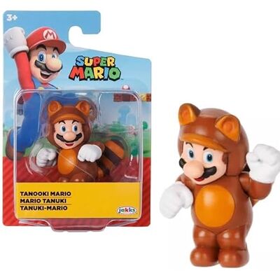 Jakks Pacific World of Nintendo – Super Mario Bros – Figur mit Gelenken, 6,3 cm Tanooki Mario Jakks Pacific World of Nintendo – Super Mario Bros – Figur mit Gelenken, 6,3 cm Tanooki Mario