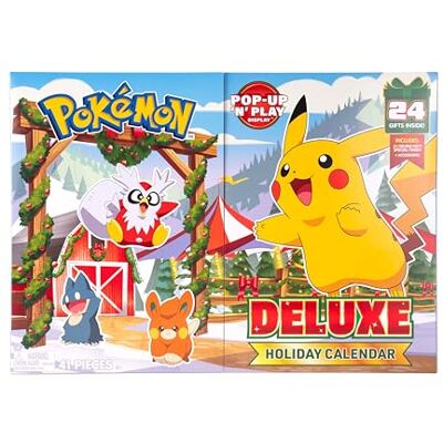 Pokémon Deluxe X-mas Advent Kalender 2025 PKW4117 Multicolor Inklusive 24 Christmas Themed Kampffiguren + 4 Zubehörteile Official Pokemon Playset for children 4+ Pokémon Deluxe X-mas Advent Kalender 2025 PKW4117 Multicolor Inklusive 24 Christmas Themed Kampffiguren + 4 Zubehörteile Official Pokemon Playset for children 4+