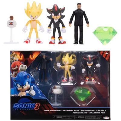 Sonic The Hedgehog Sonic 3 Movie Actionfiguren-Multipack, 6cm von JAKKS Pacific, offizielle SEGA-Lizenz, Wave 1 mit Sonic-, Shadow- und Knuckles-Figuren sowie Buzz Bomber- und Drohnenzubehör Sonic The Hedgehog Sonic 3 Movie Actionfiguren-Multipack, 6cm von JAKKS Pacific, offizielle SEGA-Lizenz, Wave 1 mit Sonic-, Shadow- und Knuckles-Figuren sowie Buzz Bomber- und Drohnenzubehör