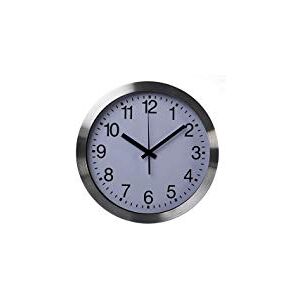 Perel Analoge Funk-Wanduhr 30 cm leise mit DCF-Zeitsynchronisation, großes gut lesbares Zifferblatt, silberner Aluminiumrahmen, ideal für Wohnzimmer Küche Büro oder Wartebereich Perel Analoge Funk-Wanduhr 30 cm leise mit DCF-Zeitsynchronisation, großes gut lesbares Zifferblatt, silberner Aluminiumrahmen, ideal für Wohnzimmer Küche Büro oder Wartebereich