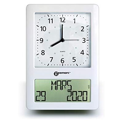 Geemarc Analoge Großuhr mit vollständigem Datum und Uhrzeit auf digitalem Display Die Viso50 von stellt Sich automatisch EIN Ideal für Senioren Batteriebetrieben Version DE Geemarc Analoge Großuhr mit vollständigem Datum und Uhrzeit auf digitalem Display Die Viso50 von stellt Sich automatisch EIN Ideal für Senioren Batteriebetrieben Version DE