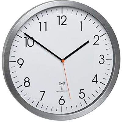 TFA Dostmann Analoge Funkuhr Wanduhr, 60.3527.55, geräuscharm, Nicht Tickend, mit Aluminium-Rahmen, zeitlos und modern, perfekt für Küche, Büro oder Wohnzimmer, Silber TFA Dostmann Analoge Funkuhr Wanduhr, 60.3527.55, geräuscharm, Nicht Tickend, mit Aluminium-Rahmen, zeitlos und modern, perfekt für Küche, Büro oder Wohnzimmer, Silber