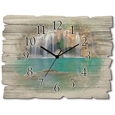 ARTLAND Wasserfall im Wald Wanduhr - Wanduhren ARTLAND Wasserfall im Wald Wanduhr - Wanduhren
