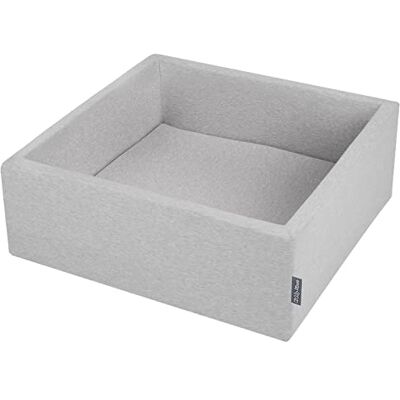 KiddyMoon Bällebad Bällepool Mit Bunten Bällen ∅ 7Cm Für Babys Kinder Quadrat, Hellgrau,90X30cm/KEINE Bälle KiddyMoon Bällebad Bällepool Mit Bunten Bällen ∅ 7Cm Für Babys Kinder Quadrat, Hellgrau,90X30cm/KEINE Bälle