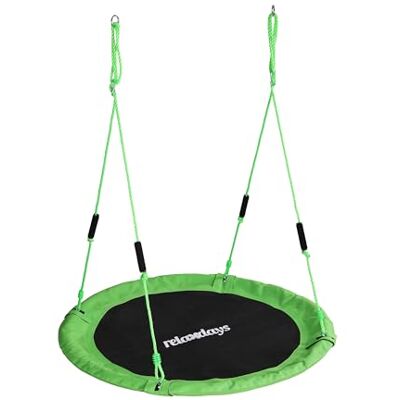 Relaxdays Nestschaukel, runde Hängeschaukel Schaumstoffgriffe, Kinder, verstellbar, Outdoor, Ø: 120 cm, bis 100 kg, grün Relaxdays Nestschaukel, runde Hängeschaukel Schaumstoffgriffe, Kinder, verstellbar, Outdoor, Ø: 120 cm, bis 100 kg, grün
