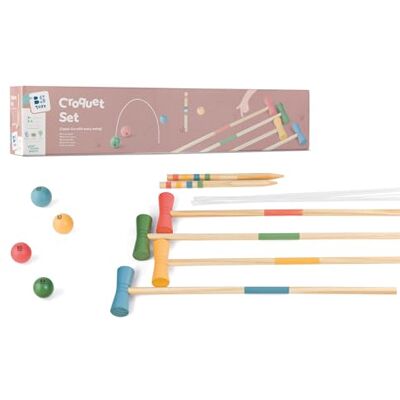 BS Toys Krocket-Set aus Holz – Schlagen Sie die Bälle durch die Bögen – 2-4 Spieler – ab 3 Jahren BS Toys Krocket-Set aus Holz – Schlagen Sie die Bälle durch die Bögen – 2-4 Spieler – ab 3 Jahren