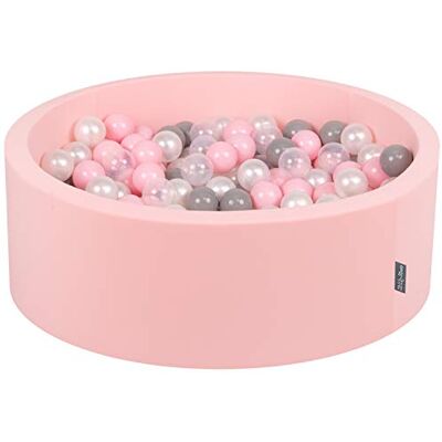 KiddyMoon Bällebad 90X30cm/300 Bälle ∅ 7Cm Bällepool Mit Bunten Bällen Für Babys Kinder Rund, Pink:Perle/Grau/Transparent/Puderrosa KiddyMoon Bällebad 90X30cm/300 Bälle ∅ 7Cm Bällepool Mit Bunten Bällen Für Babys Kinder Rund, Pink:Perle/Grau/Transparent/Puderrosa