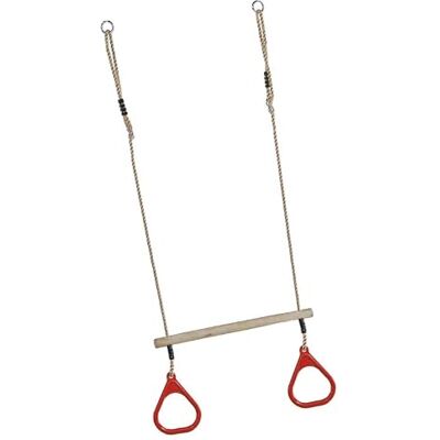 Soulet KBT Houten Ringtrapeze Met Kunststof Ringen Pp Rood Soulet KBT Houten Ringtrapeze Met Kunststof Ringen Pp Rood