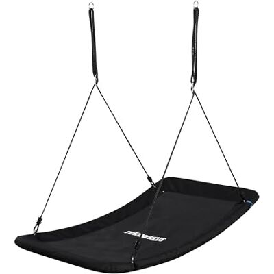 Relaxdays Nestschaukel, eckig, Schaukelnest Kinder & Erwachsene, schwarz 150kg, Mehrkindschaukel gekrümmt, BT 150x80 cm Relaxdays Nestschaukel, eckig, Schaukelnest Kinder & Erwachsene, schwarz 150kg, Mehrkindschaukel gekrümmt, BT 150x80 cm