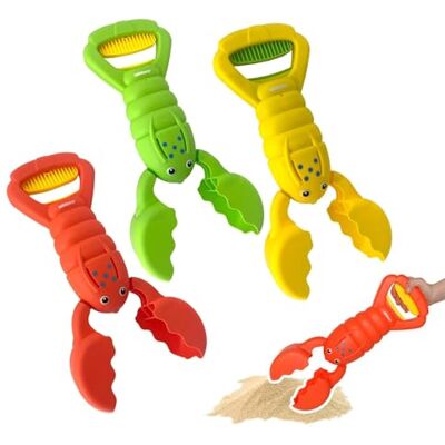 alldoro Sandgreifer Hummer 3er Set rot, gelb & grün, 34 cm, Strandspielzeug Sandkasten-Zubehör, Robustes Sandspielzeug für Kinder, Sandkasten-Krabbe, leicht & einhändig bedienbar alldoro Sandgreifer Hummer 3er Set rot, gelb & grün, 34 cm, Strandspielzeug Sandkasten-Zubehör, Robustes Sandspielzeug für Kinder, Sandkasten-Krabbe, leicht & einhändig bedienbar