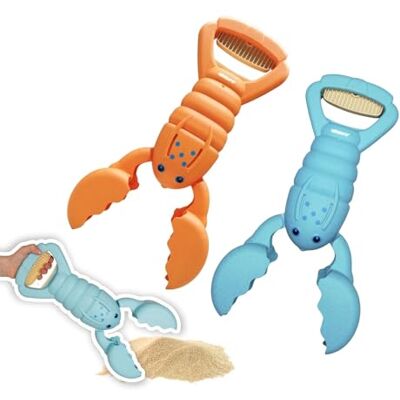 alldoro Sandgreifer Hummer 2er Set hellblau & orange, 34 cm, Sandspielzeug Sandkasten-Zubehör, Strandspielzeug, Robustes Sandspielzeug für Kinder, Sandkasten-Krabbe, leicht & einhändig bedienbar alldoro Sandgreifer Hummer 2er Set hellblau & orange, 34 cm, Sandspielzeug Sandkasten-Zubehör, Strandspielzeug, Robustes Sandspielzeug für Kinder, Sandkasten-Krabbe, leicht & einhändig bedienbar