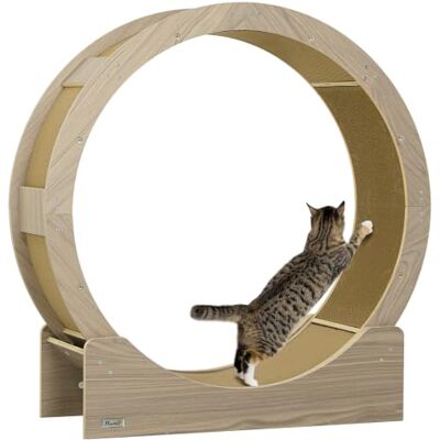PawHut Katzenlaufrad mit Bremse für Katzen 91 cm Durchmesser Walnuss Laufrad für Katzen, Katzenrad, Laufbahn, Kratzbrett, Cat Wheel Laufband, für Gewichtsverlust & Gesundheit PawHut Katzenlaufrad mit Bremse für Katzen 91 cm Durchmesser Walnuss Laufrad für Katzen, Katzenrad, Laufbahn, Kratzbrett, Cat Wheel Laufband, für Gewichtsverlust & Gesundheit