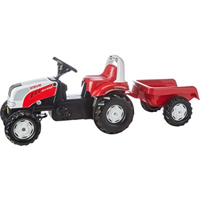 ROLLY TOYS rollyKid Steyr 6165 CVT Trettraktor (mit Anhänger, für Kinder ab 2,5 Jahre, Flüsterlaufreifen, Überrollbügel) 012510, Rot/Ausflug, Einfarbig (Getaway Solids) ROLLY TOYS rollyKid Steyr 6165 CVT Trettraktor (mit Anhänger, für Kinder ab 2,5 Jahre, Flüsterlaufreifen, Überrollbügel) 012510, Rot/Ausflug, Einfarbig (Getaway Solids)