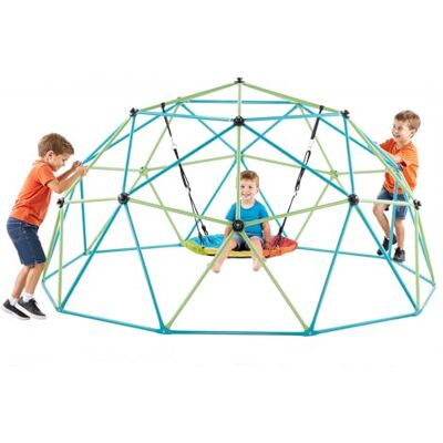 VEVOR Kletterkuppel geometrisches Klettergerüst (305 cm breit) mit Tellerschaukel, 453 kg belastbares Klettergerüst, Klettergerät für Kinder von 3 bis 10 Jahren Gartenspielzeug Spielplatz VEVOR Kletterkuppel geometrisches Klettergerüst (305 cm breit) mit Tellerschaukel, 453 kg belastbares Klettergerüst, Klettergerät für Kinder von 3 bis 10 Jahren Gartenspielzeug Spielplatz