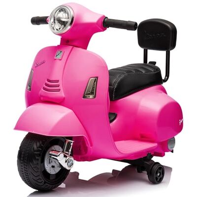 sun baby Vespa Elektro Motorrad für Kinder ab 18 Monaten mit Hupe, Gaspedal, Beleuchtung, Seitenrädern. Elektroroller, Kinderroller, Kindermotorrad, Elektrofahrzeuge (Dunkel Rosa mit Rückenlehne) sun baby Vespa Elektro Motorrad für Kinder ab 18 Monaten mit Hupe, Gaspedal, Beleuchtung, Seitenrädern. Elektroroller, Kinderroller, Kindermotorrad, Elektrofahrzeuge (Dunkel Rosa mit Rückenlehne)