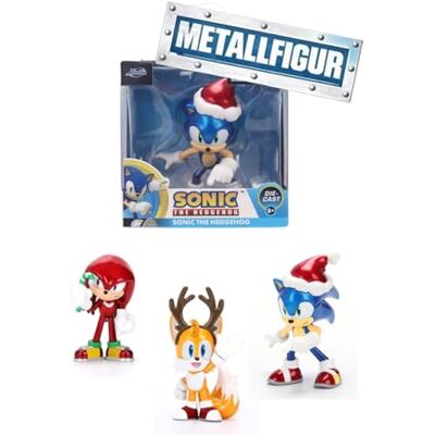Jada Toys Sonic The Hedgehog Weihnachts-Figur (1 Stück) 1 von 3 Sammelfiguren aus Metall (Sonic, Tails, Knuckles) für Fans und Kinder ab 8 Jahre, Auswahl per Zufallslos, je 6,5 cm, Welle 2 Jada Toys Sonic The Hedgehog Weihnachts-Figur (1 Stück) 1 von 3 Sammelfiguren aus Metall (Sonic, Tails, Knuckles) für Fans und Kinder ab 8 Jahre, Auswahl per Zufallslos, je 6,5 cm, Welle 2