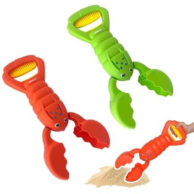 alldoro Sandgreifer Hummer 2er Set rot & grün, 34 cm, Strandspielzeug Sandkasten-Zubehör, Robustes Sandspielzeug für Kinder, Sandkasten-Krabbe, leicht & einhändig bedienbar alldoro Sandgreifer Hummer 2er Set rot & grün, 34 cm, Strandspielzeug Sandkasten-Zubehör, Robustes Sandspielzeug für Kinder, Sandkasten-Krabbe, leicht & einhändig bedienbar