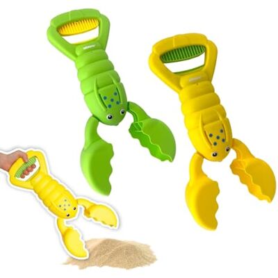 alldoro Sandgreifer Hummer 2er Set grün & gelb, 34 cm, Strandspielzeug Sandkasten-Zubehör, Robustes Sandspielzeug für Kinder, Sandkasten-Krabbe, leicht & einhändig bedienbar alldoro Sandgreifer Hummer 2er Set grün & gelb, 34 cm, Strandspielzeug Sandkasten-Zubehör, Robustes Sandspielzeug für Kinder, Sandkasten-Krabbe, leicht & einhändig bedienbar
