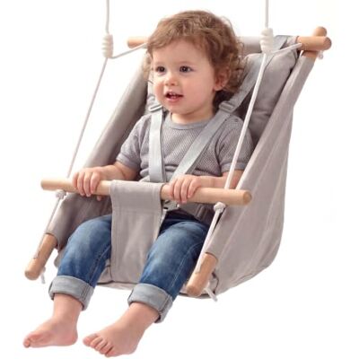 VEVOR 3-in-1 Babyschaukel Kinderschaukel 30kg Hängeschaukel aus Canvas Grau für Indoor & Outdoor, 5-Punkt-Sicherheitsgurt, Hängesitz mit Integriertem Kissen für Kinder bis 3 Jahre, CE/CPC-Zertifiziert VEVOR 3-in-1 Babyschaukel Kinderschaukel 30kg Hängeschaukel aus Canvas Grau für Indoor & Outdoor, 5-Punkt-Sicherheitsgurt, Hängesitz mit Integriertem Kissen für Kinder bis 3 Jahre, CE/CPC-Zertifiziert
