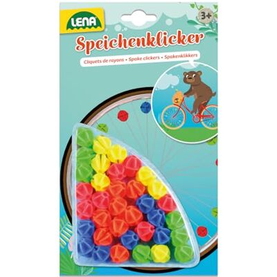 LENA 61094-36 Stück Speichenklicker Perlen Farbmix, Speichenperlen für Fahrrad, Dreirad oder Roller, Speichenclips als Kinderfahrrad Zubehör, Bunte Kunststoff Clips für Kinder ab 3 Jahren LENA 61094-36 Stück Speichenklicker Perlen Farbmix, Speichenperlen für Fahrrad, Dreirad oder Roller, Speichenclips als Kinderfahrrad Zubehör, Bunte Kunststoff Clips für Kinder ab 3 Jahren