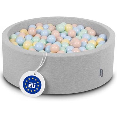 KiddyMoon Bällebad 90X30cm/300 Bälle ∅ 7Cm Bällepool Mit Bunten Bällen Für Babys Kinder Rund, Hellgrau:Pastellbeige/Pastellblau/Pastellgelb/Minze KiddyMoon Bällebad 90X30cm/300 Bälle ∅ 7Cm Bällepool Mit Bunten Bällen Für Babys Kinder Rund, Hellgrau:Pastellbeige/Pastellblau/Pastellgelb/Minze