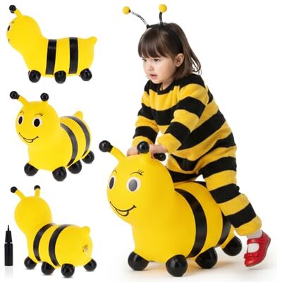 sun baby Hüpftiere ab 1 Jahr mit Pumpe aufblasbares Hüpfspielzeug aus Hochwertigem und Strapazierfähigem Gummi, Verschiedene Designs (Gelbe Raupe) sun baby Hüpftiere ab 1 Jahr mit Pumpe aufblasbares Hüpfspielzeug aus Hochwertigem und Strapazierfähigem Gummi, Verschiedene Designs (Gelbe Raupe)