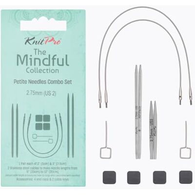 KnitPro Mindful Petite Kombi-Set 2" (5 cm) & 3" (7,5 cm) 2,75 mm US 2 KnitPro Mindful Petite Kombi-Set 2" (5 cm) & 3" (7,5 cm) 2,75 mm US 2