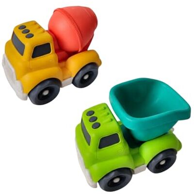 alldoro 2er Set BAU-Fahrzeuge Kipplaster & Betonmischer, Indoor & Outdoor Baustellen-Autos mit drehbarer Trommel/Kippmulde, Sandspielzeug für Garten, Sandkasten & Strand, Kunststoff-Weizenstroh, 18cm alldoro 2er Set BAU-Fahrzeuge Kipplaster & Betonmischer, Indoor & Outdoor Baustellen-Autos mit drehbarer Trommel/Kippmulde, Sandspielzeug für Garten, Sandkasten & Strand, Kunststoff-Weizenstroh, 18cm
