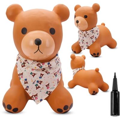 sun baby Hüpftiere ab 1 Jahr mit Pumpe aufblasbares Hüpfspielzeug aus Hochwertigem und Strapazierfähigem Gummi, Verschiedene Designs (Brauner Bär) sun baby Hüpftiere ab 1 Jahr mit Pumpe aufblasbares Hüpfspielzeug aus Hochwertigem und Strapazierfähigem Gummi, Verschiedene Designs (Brauner Bär)