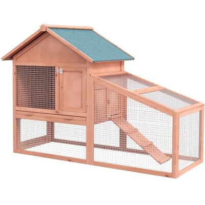 PawHut Kaninchenstall aus Holz, Zwei Etagen mit Rampe, 144x64,5x100 cm Hasenstall, Wasserabweisend Bitumendach, Kleintierstall, Winterfest Draußen, Mehrere Eingänge, Herausnehmbar Schublade PawHut Kaninchenstall aus Holz, Zwei Etagen mit Rampe, 144x64,5x100 cm Hasenstall, Wasserabweisend Bitumendach, Kleintierstall, Winterfest Draußen, Mehrere Eingänge, Herausnehmbar Schublade