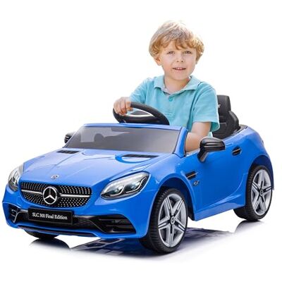 sun baby Mercedes Kinder Elektroauto, Elektro Kinderauto im Alter von 3 Jahren, Motorleistung 2x30W, Lenkrad mit Sound, Sicherheitsgurte (Blau) sun baby Mercedes Kinder Elektroauto, Elektro Kinderauto im Alter von 3 Jahren, Motorleistung 2x30W, Lenkrad mit Sound, Sicherheitsgurte (Blau)