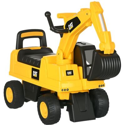 HOMCOM Kindersitzbagger - Modell 85 x 27,5 x 47,5 cm - Gelb+Schwarz HOMCOM Kindersitzbagger - Modell 85 x 27,5 x 47,5 cm - Gelb+Schwarz