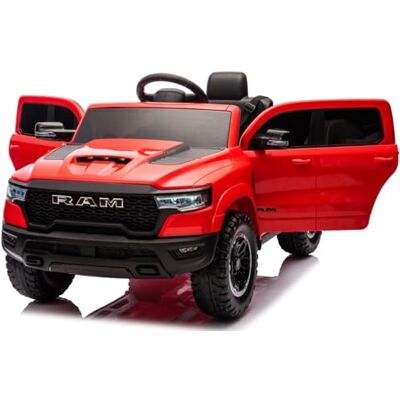 Playhouse Dodge RAM 1500, 2 Motoren 90W, Bluetooth, Schlüssel, 4 Stoßdämpfer, Eva Räder, 12V 9ah, Fernbedienung, Kinderauto Kinderfahrzeug Kinder Elektroauto (Rot) Playhouse Dodge RAM 1500, 2 Motoren 90W, Bluetooth, Schlüssel, 4 Stoßdämpfer, Eva Räder, 12V 9ah, Fernbedienung, Kinderauto Kinderfahrzeug Kinder Elektroauto (Rot)