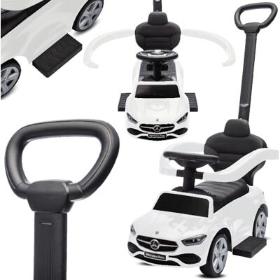 sun baby Rutschauto ab 1 Jahr Mercedes C-Class, Kinderfahrzeug für Jungen und Mädchen mit hohe Rückenlehne, Audio-Lenkrad, ausziehbare Fußstützen, Staufach (Weiß) sun baby Rutschauto ab 1 Jahr Mercedes C-Class, Kinderfahrzeug für Jungen und Mädchen mit hohe Rückenlehne, Audio-Lenkrad, ausziehbare Fußstützen, Staufach (Weiß)