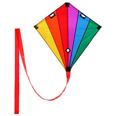 Wolkenstürmer ® Racer Lenkdrachen (Rainbow) Stablenkdrachen inkl. Leinen und Handgriffen 90x90cm regenbogenfarbener Leichter Einsteigerdrachen Wolkenstürmer ® Racer Lenkdrachen (Rainbow) Stablenkdrachen inkl. Leinen und Handgriffen 90x90cm regenbogenfarbener Leichter Einsteigerdrachen