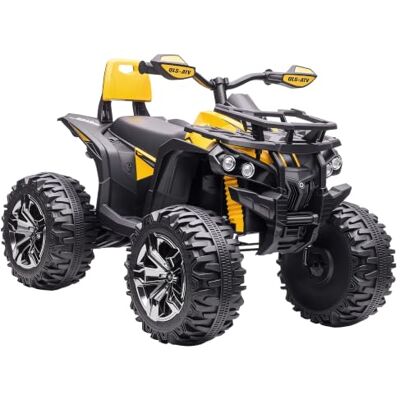 HOMCOM Elektro Quad für Kinder 12V 10Ah mit 2 Motor für 3-5 Jahre Gelb Kinder Quad, Vorwärts-, Rückwärtsfunktion, USB-Anschluss, MP3-Musikplayer, Kinderfahrzeug mit Scheinwerfer, 3-8 km/h HOMCOM Elektro Quad für Kinder 12V 10Ah mit 2 Motor für 3-5 Jahre Gelb Kinder Quad, Vorwärts-, Rückwärtsfunktion, USB-Anschluss, MP3-Musikplayer, Kinderfahrzeug mit Scheinwerfer, 3-8 km/h