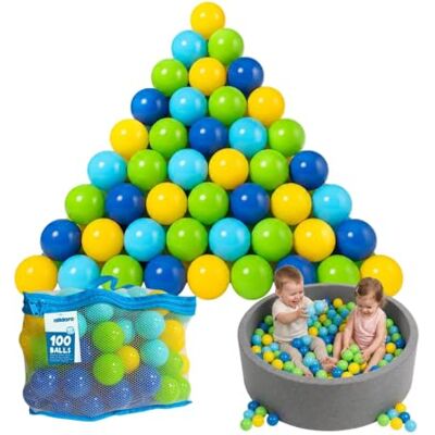 alldoro Bälle für Bällebad, 100 Stück, Ø 6 cm, mit praktischer Tragetasche 100 Plastikbälle aus ungiftigem PE-Kunststoff, für Bällebad, Planschbecken & Spielzelt, für Babys & Kinder ab 10 Monate alldoro Bälle für Bällebad, 100 Stück, Ø 6 cm, mit praktischer Tragetasche 100 Plastikbälle aus ungiftigem PE-Kunststoff, für Bällebad, Planschbecken & Spielzelt, für Babys & Kinder ab 10 Monate