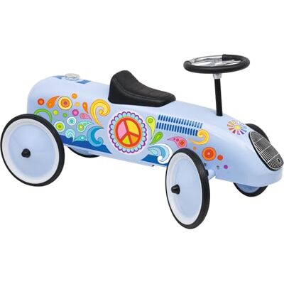 goki 53770 Rutscherfahrzeug Oldtimer blau Retro Design, Laufauto aus Metall & Kunststoff mit Gummireifen, bis 25kg belastbar, Babyrutscher inkl. Lenkrad 66 Stil, Maße 73 x 35 x 40cm, ab 1 Jahr goki 53770 Rutscherfahrzeug Oldtimer blau Retro Design, Laufauto aus Metall & Kunststoff mit Gummireifen, bis 25kg belastbar, Babyrutscher inkl. Lenkrad 66 Stil, Maße 73 x 35 x 40cm, ab 1 Jahr