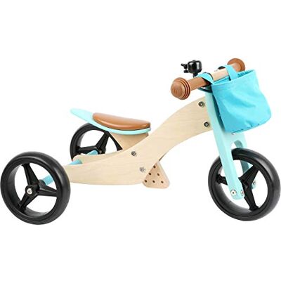 small foot Trike 2 in 1 Türkis aus Holz, Drei-und Laufrad, mit verstellbarem Sitz und gummierten Reifen, 11610 small foot Trike 2 in 1 Türkis aus Holz, Drei-und Laufrad, mit verstellbarem Sitz und gummierten Reifen, 11610
