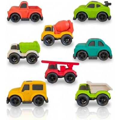 alldoro Mini Spielautos 8er Set, nachhaltig, Strandspielzeug, Outdoor Sandkasten-Zubehör, Spielzeug für Indoor, Bau-Fahrzeuge in verschiedenen Designs, Strand & Sandkasten alldoro Mini Spielautos 8er Set, nachhaltig, Strandspielzeug, Outdoor Sandkasten-Zubehör, Spielzeug für Indoor, Bau-Fahrzeuge in verschiedenen Designs, Strand & Sandkasten